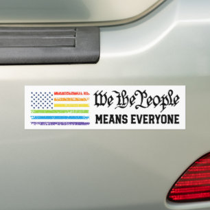 LGBTQ We The People Means Everyone プライドフラグ バンパーステッカー