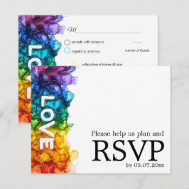 🌈 LGBTQ With 絵を描 Love 結婚'sメニュー付き 出欠カード