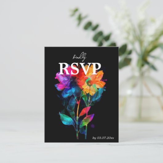 🌈 LGBTQ With menu and QR code Petals & Pride  出欠カード (スタンド正面)