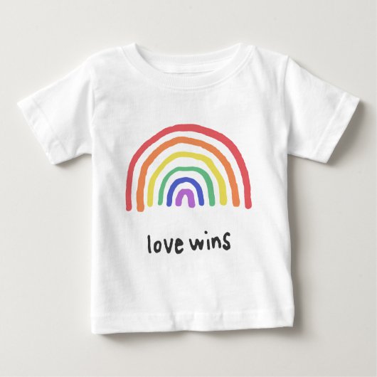 LGBTQA+プライド[Love Wins] ベビーTシャツ (正面)