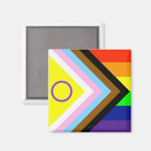 LGBTQIプライド国旗のトートバッグ マグネット (正面/裏面)