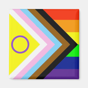 LGBTQIプライド国旗のトートバッグ マグネット