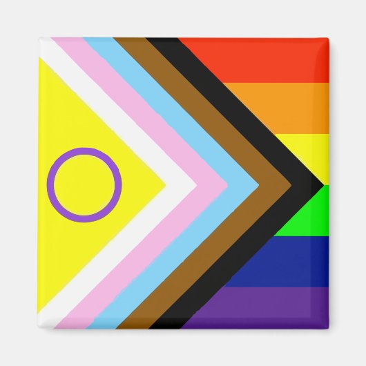 LGBTQIプライド国旗のトートバッグ マグネット (正面)