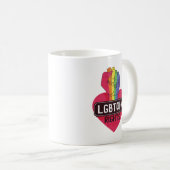 LGBTQIライツレインボーフラッグフィストプライド行進 コーヒーマグカップ (正面右)
