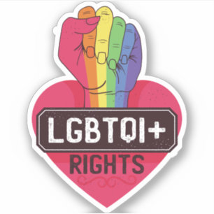 LGBTQIライツレインボーフラッグフィストプライド行進 シール