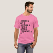LGBTQI リスト Tシャツ (正面フル)