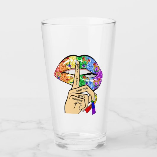 LGBTQIAのプライド タンブラーグラス (正面)