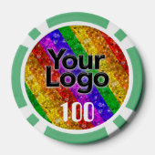 LGBTQIAゲイプライド国旗グリッターレインボーストライプズ ポーカーチップ (裏面)