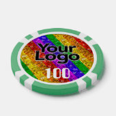 LGBTQIAゲイプライド国旗グリッターレインボーストライプズ ポーカーチップ (シングル)