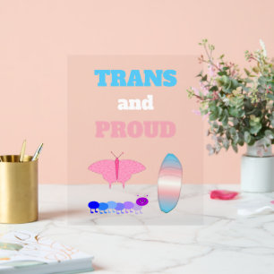 LGBTQIAトランスジェンダープライド毛虫へ蝶 アクリルサイン