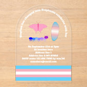 LGBTQIAトランスジェンダープライド毛虫へ蝶 アクリル招待状 (正面)