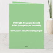 LGBTQIAトランスジェンダープライド毛虫へ蝶 カード (裏面)