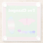 LGBTQIAトランスジェンダープライド毛虫へ蝶 ガラスコースター (裏面)