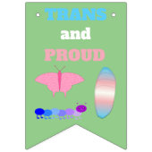 LGBTQIAトランスジェンダープライド毛虫へ蝶 バンティングフラッグ (第2の旗)