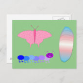 LGBTQIAトランスジェンダープライド毛虫へ蝶 ポストカード (正面/裏面)