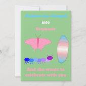LGBTQIAトランスジェンダープライド毛虫へ蝶 招待状 (正面)