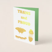 LGBTQIAトランスジェンダープライド毛虫へ蝶 箔カード (正面)