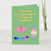 LGBTQIAトランスジェンダープライド毛虫へ蝶 箔グリーティングカード (正面)