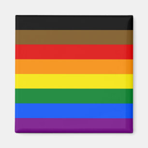 LGBTQIAプライドブラック&ブラウンレインボー マグネット