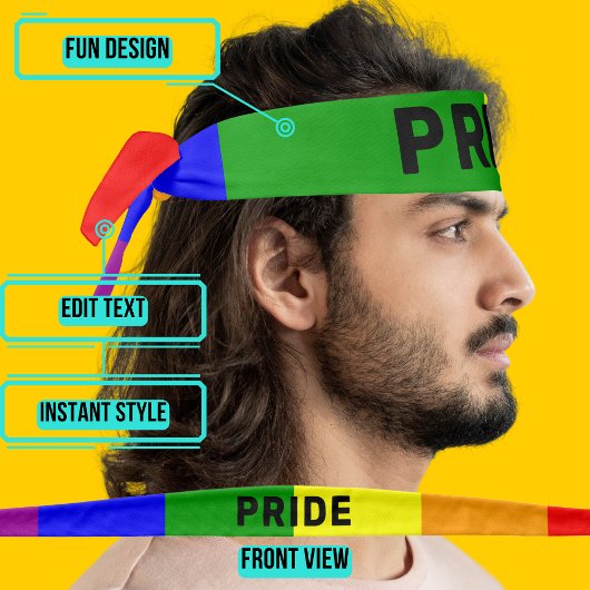 LGBTQIAプライドレインボーフラグ タイヘッドバンド