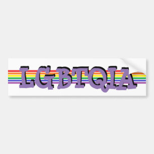 LGBTQIAプライド レインボー バンパーステッカー