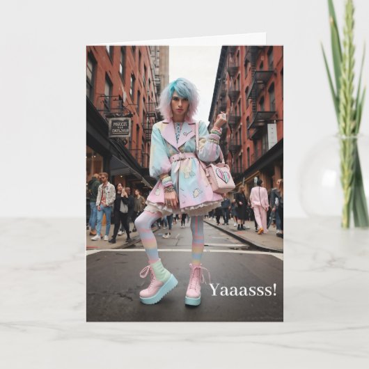 LGBTQIAヤース誕生日グリーティングカード カード (正面)