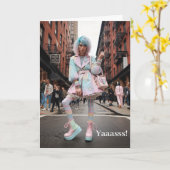 LGBTQIAヤース誕生日グリーティングカード カード (黄色い花)