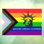 LGBTQIA+のお客様歓迎 - ゲイフレンドリーなビジネス ウィンドウサイン (シート3)