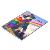 LGBTQIA+アニメガールレズビアンプライド パーソナライズされた ノートブック (左側)