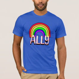 LGBTQIA+ アライ | かわいいレインボーとハートのプライド Tシャツ