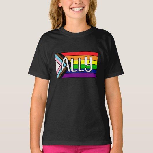 LGBTQIA+ アライ | レインボーフラッグ Tシャツ (正面)