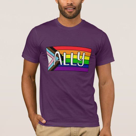 LGBTQIA+ アライ | 虹の旗 Tシャツ (正面)