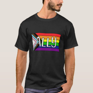 LGBTQIA+ アライ 虹の旗 Tシャツ