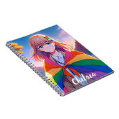 LGBTQIA+ケープのアニメガールパーソナライズされた ノートブック (右側)