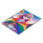 LGBTQIA+ケープのアニメガールパーソナライズされた ノートブック (左側)