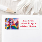 LGBTQIA+ケープのアニメガール ラベル (インサイチュ)