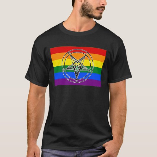LGBTQIA+プライドシギル・オブ・バプホメット Tシャツ (正面)