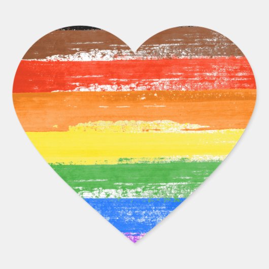 LGBTQIA+ プライドペイント ハートシール (正面)