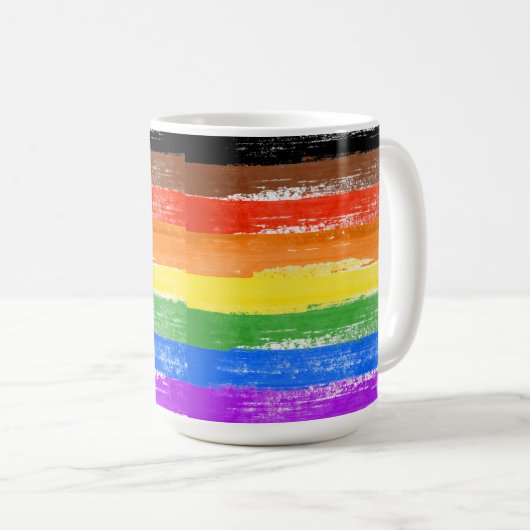 LGBTQIA+プライド絵を描 コーヒーマグカップ (正面右)