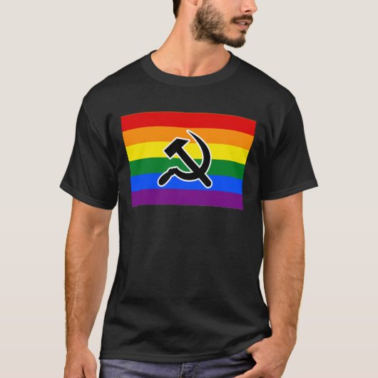 LGBTQIA+ プライド ハンマー&鎌 Tシャツ (正面)