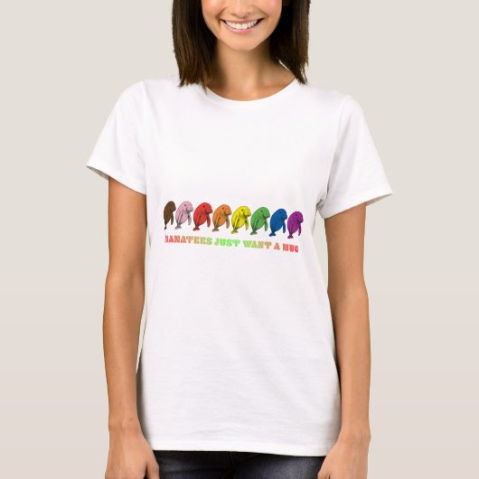 LGBTQIA+マナーテはハグを望む Tシャツ (正面)
