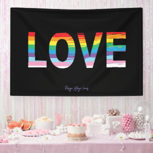 LGBTQIA レインボーフラッグ、プライドレターを愛する 横断幕