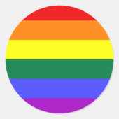 LGBTQIA+レインボープライド国旗 ラウンドシール (正面)