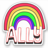 LGBTQIA+同盟 |かわいいレインボーサポートプライド シール (正面)