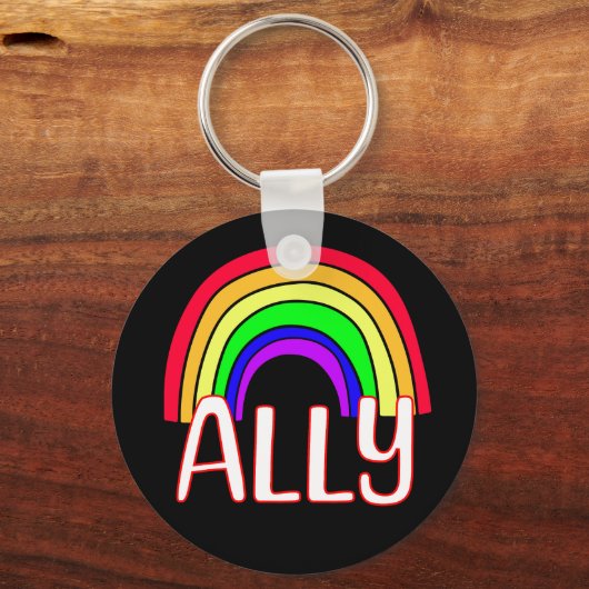 LGBTQIA+同盟 |かわいい虹とハートプライド キーホルダー (正面)