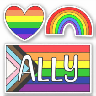LGBTQIA+同盟 レインボーフラグ シール