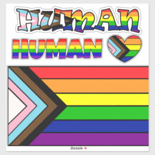 LGBTQIA+国旗のプライドとサポート シール