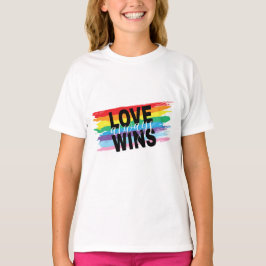 LGBTQIA 愛は常に勝つ レインボープライドTシャツ Tシャツ