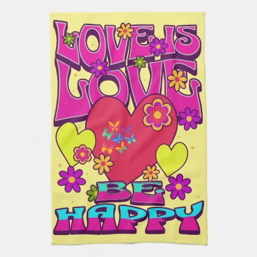 LGBTQIA+愛は愛である。幸せである キッチンタオル (縦)