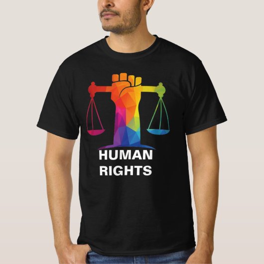 LGBTQIA+法の均衡 人権 ゲイ プライド Tシャツ (正面)